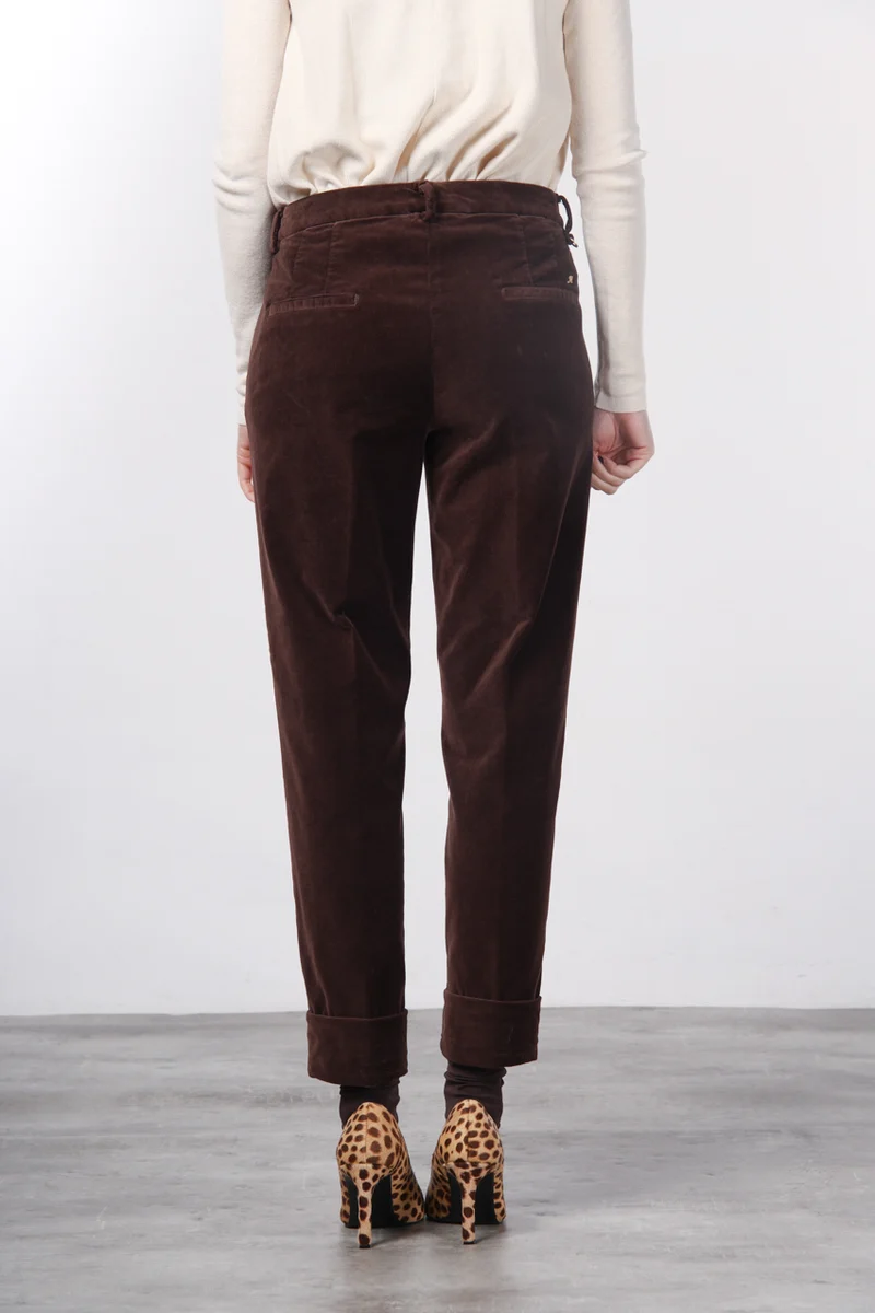 New York Carrot pantalon chino femme en velours lisse carrot fit ①