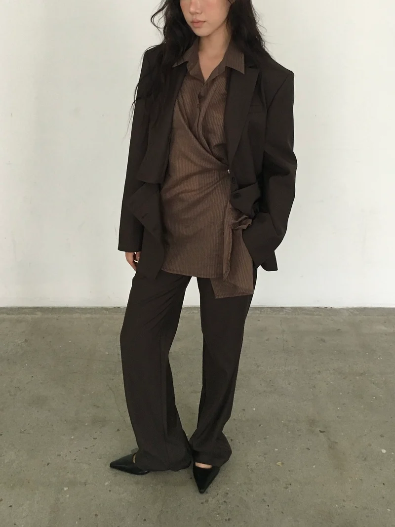 Lovemoment Two-Way Detachable Button Blazer Set