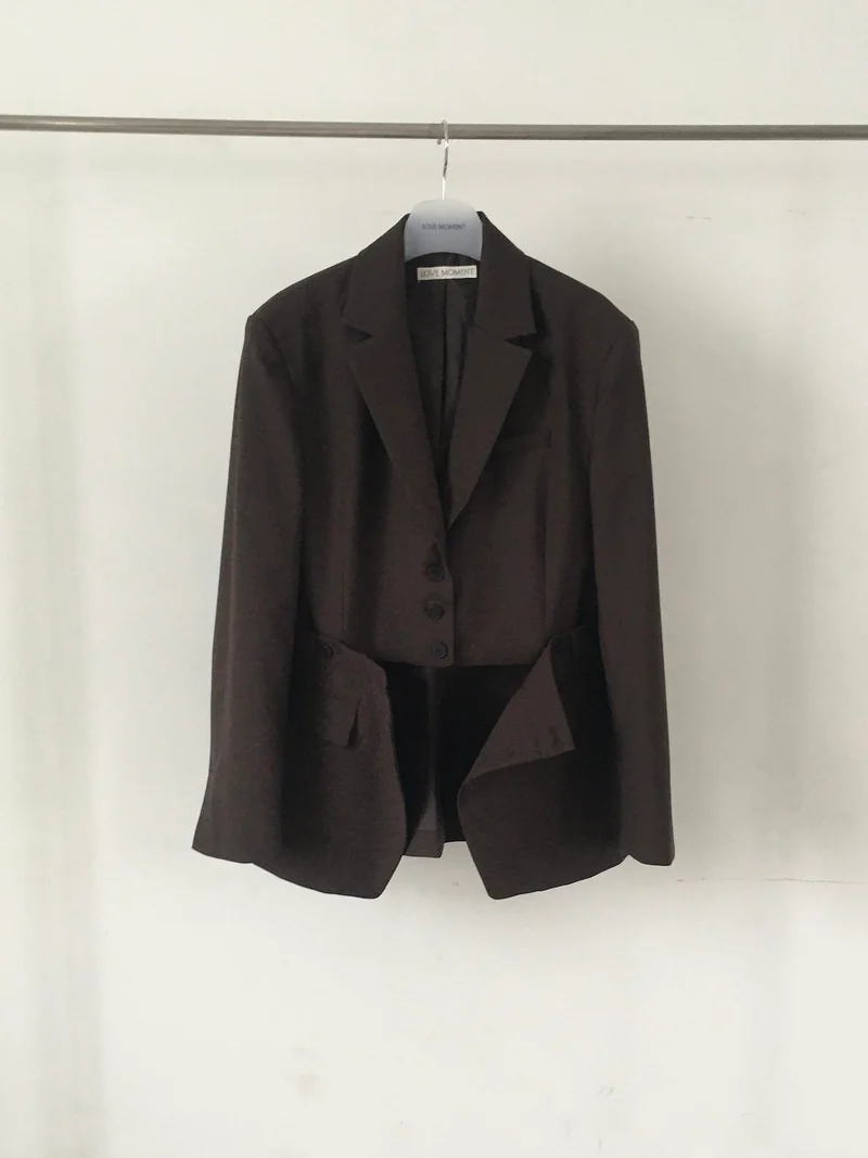 Lovemoment Two-Way Detachable Button Blazer Set