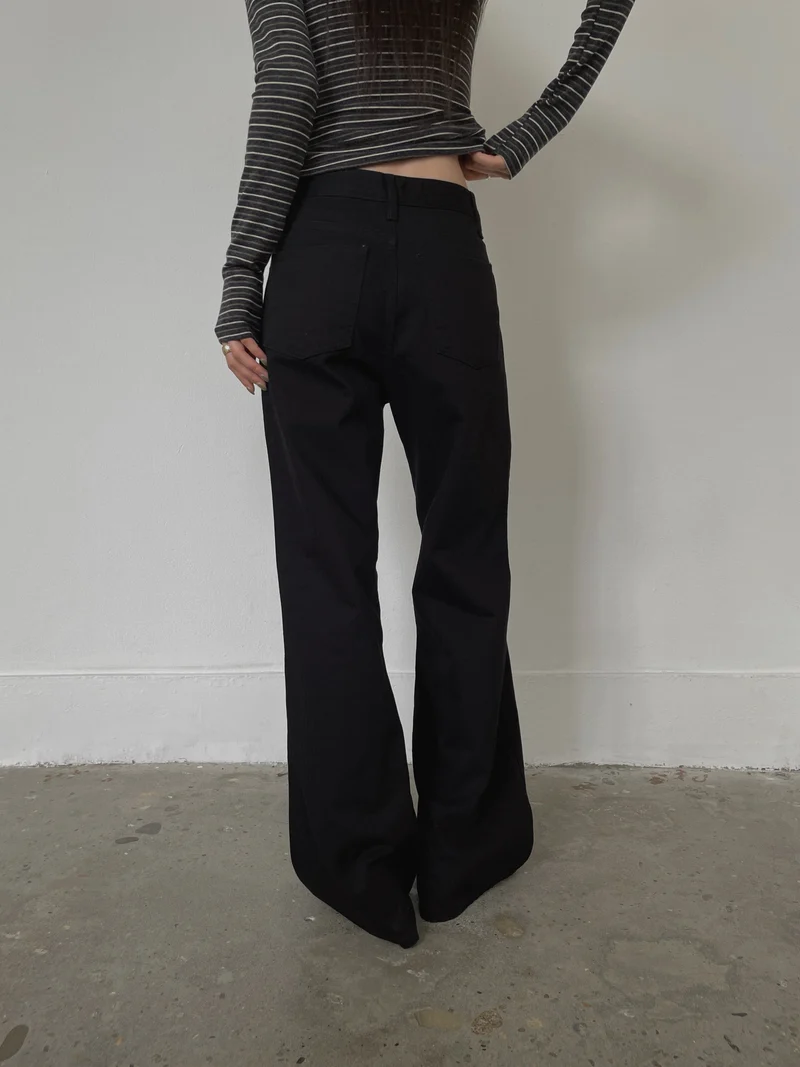 LeAhicon High Waist Button Fly Wide Straight Jeans