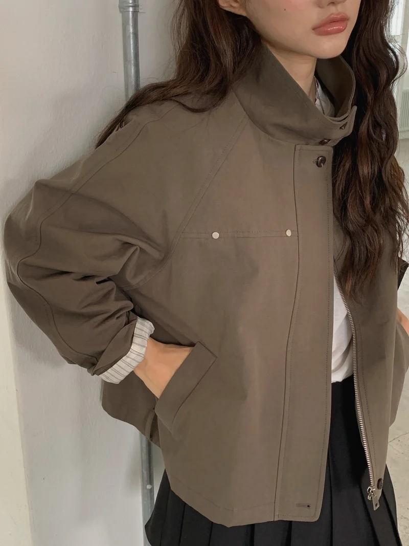 LeAhicon Stand Collar Half Field Jacket