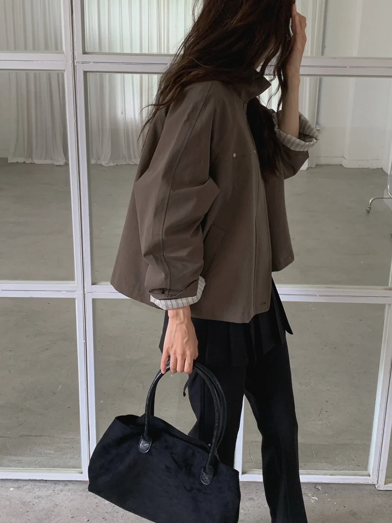 LeAhicon Stand Collar Half Field Jacket