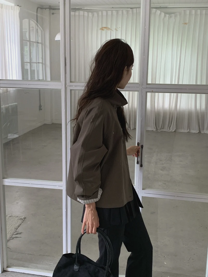LeAhicon Stand Collar Half Field Jacket