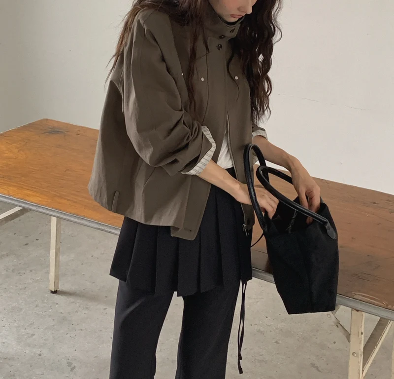 LeAhicon Stand Collar Half Field Jacket