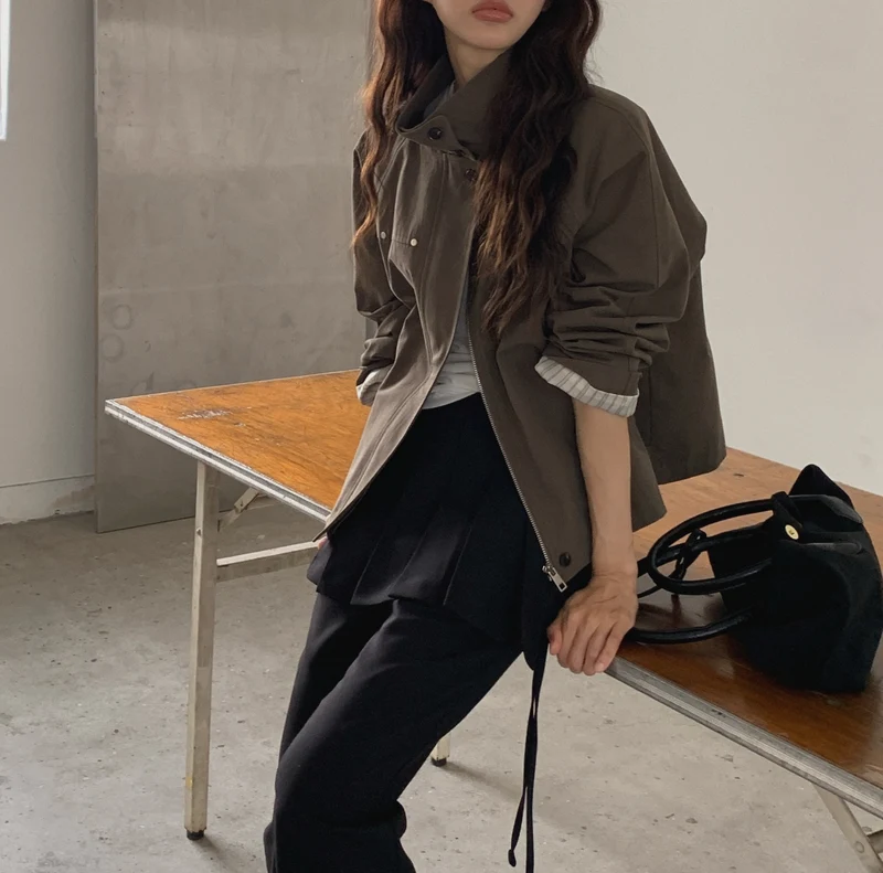 LeAhicon Stand Collar Half Field Jacket