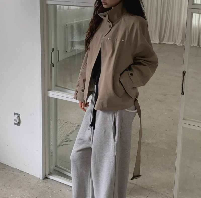 LeAhicon Stand Collar Half Field Jacket