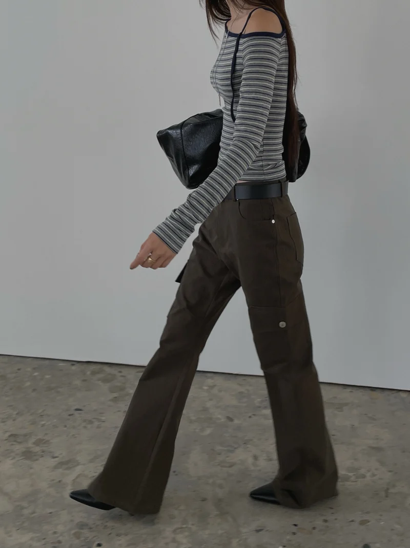 LeAhicon High Waist Bootcut Cargo Pants