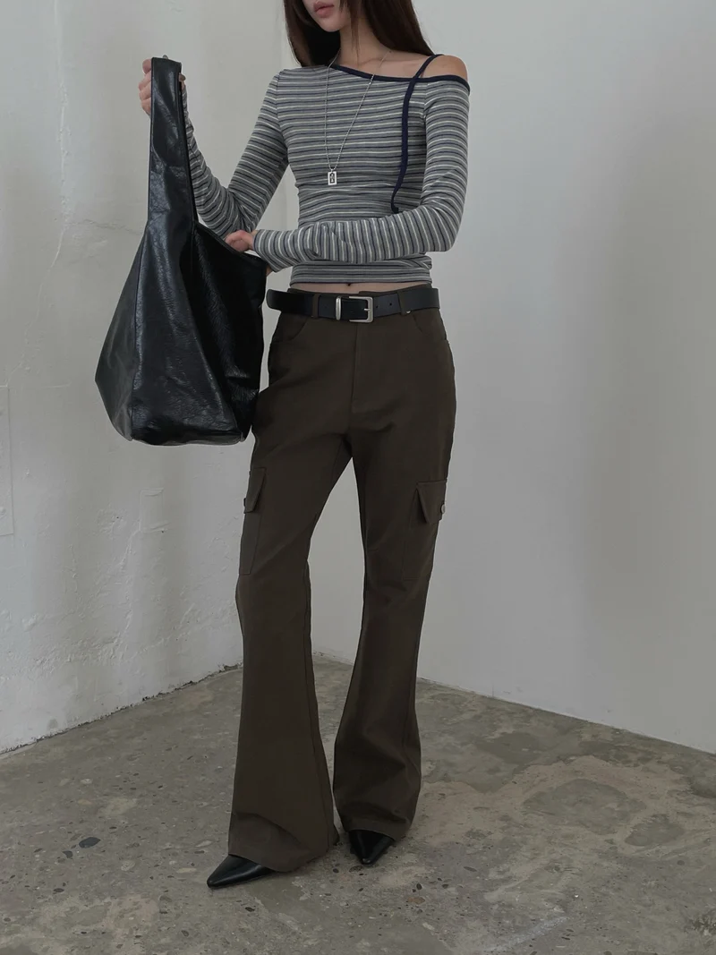 LeAhicon High Waist Bootcut Cargo Pants