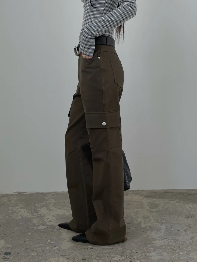 LeAhicon High Waist Bootcut Cargo Pants