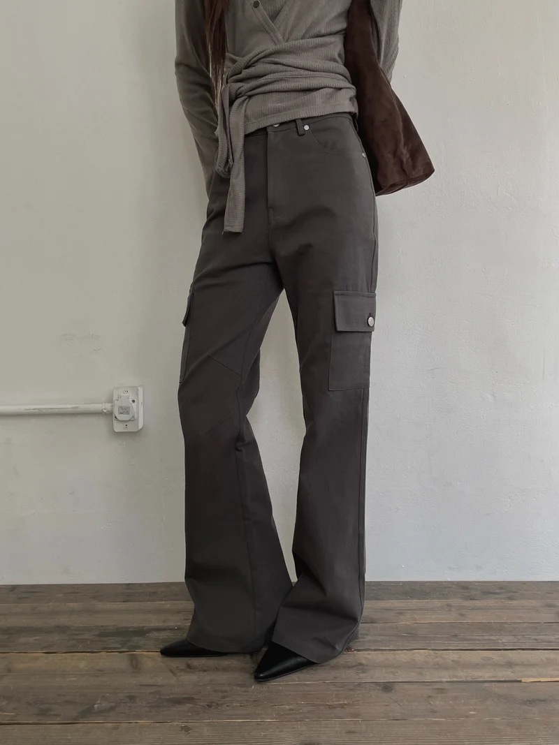 LeAhicon High Waist Bootcut Cargo Pants