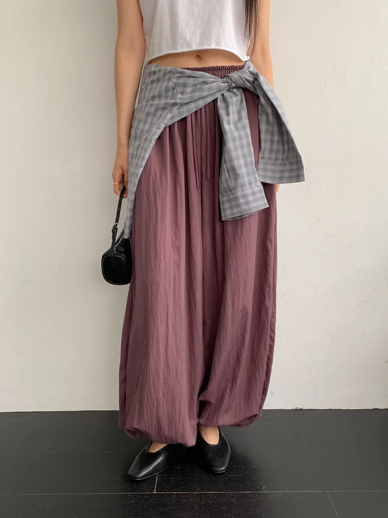 Merrymore Drawstring Elastic Waist Harem Pants