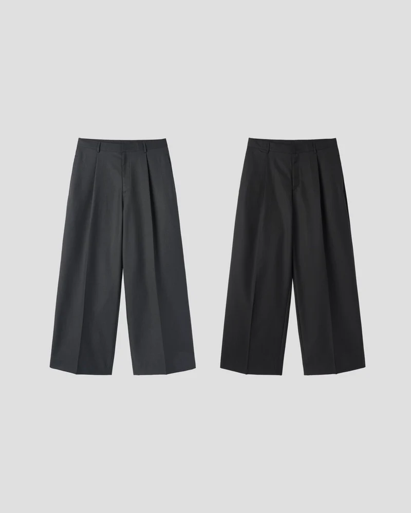 Corkage Oversized One-Tuck Wide Leg Slacks