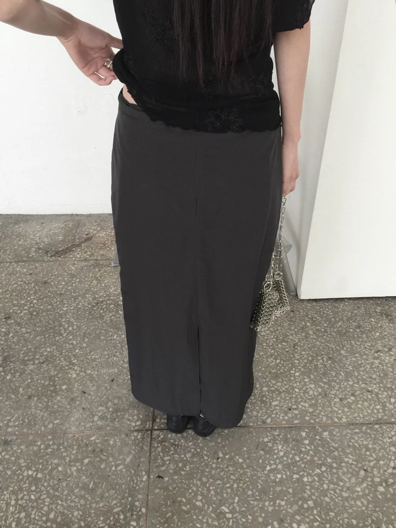 Nweol Low Rise Zip Pocket Maxi Skirt