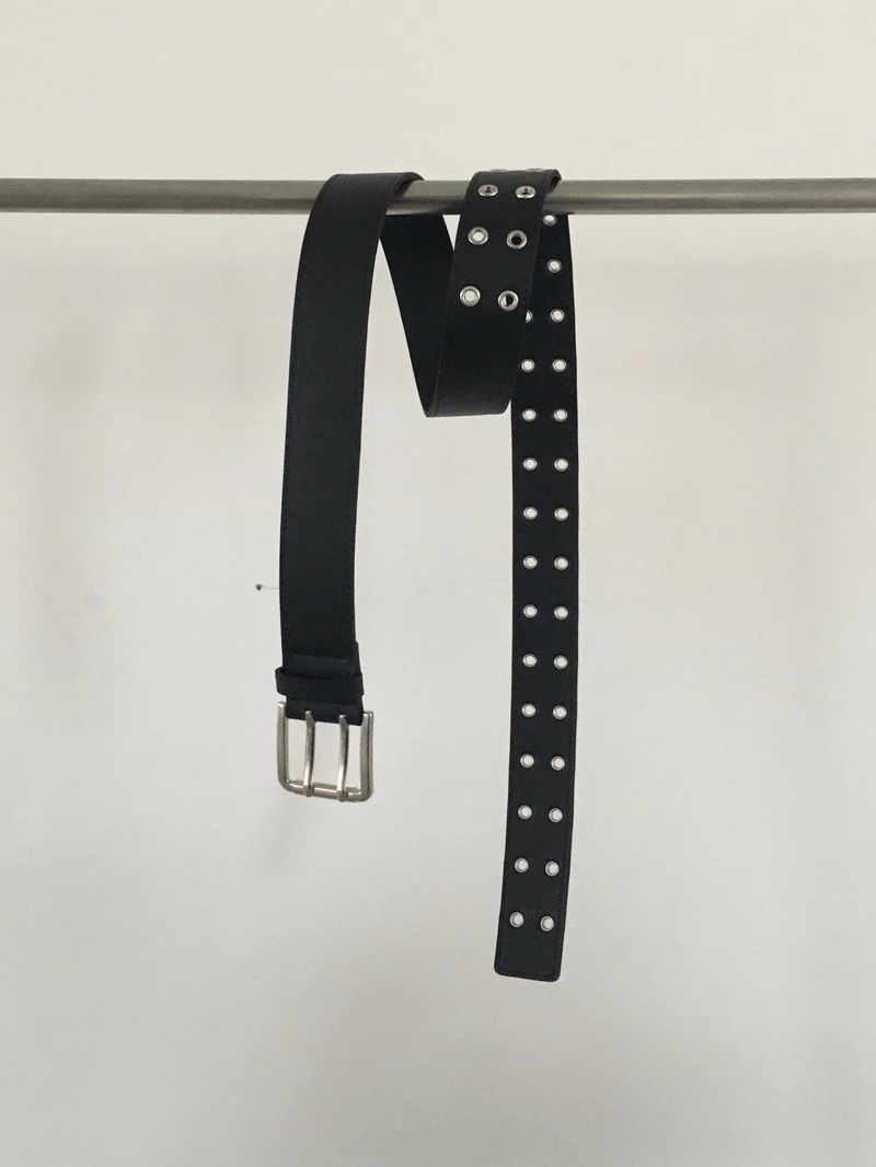 Lovemoment Double Eyelet Faux Leather Belt