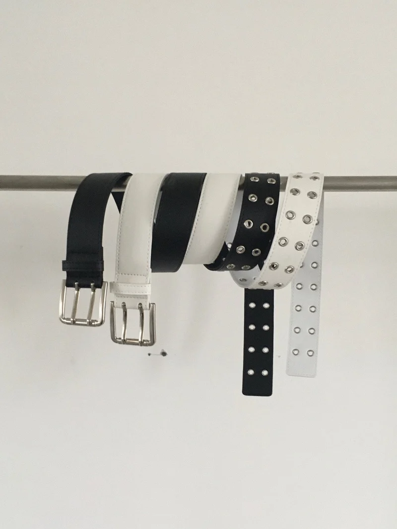 Lovemoment Double Eyelet Faux Leather Belt