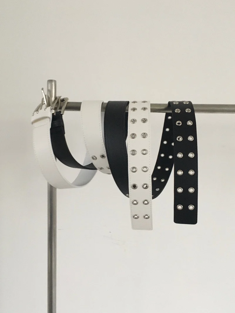 Lovemoment Double Eyelet Faux Leather Belt