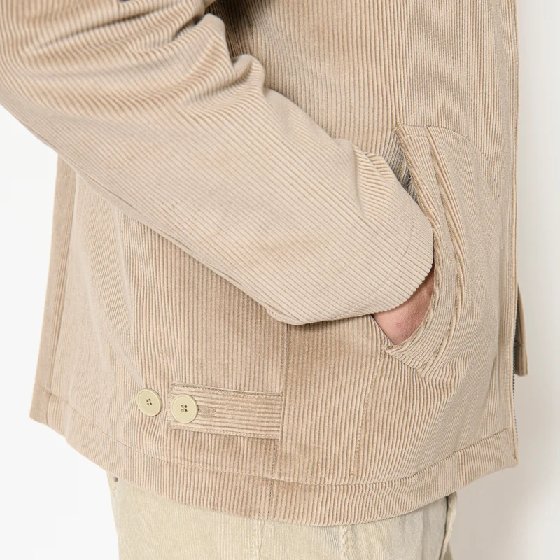 BLOUSON MARIO MATELASSÉ EN GROS VELOURS BEIGE