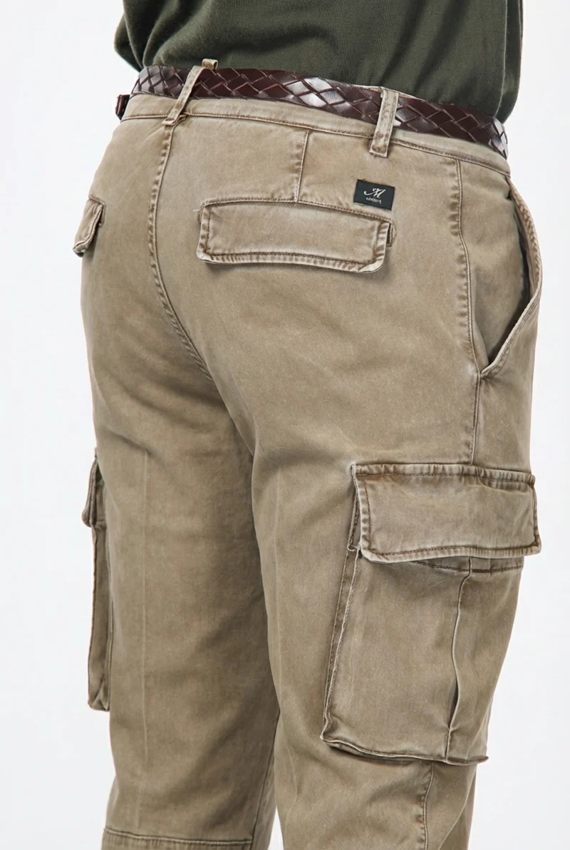 Chile pantalon cargo homme en gabardine stretch, extra slim fit ①