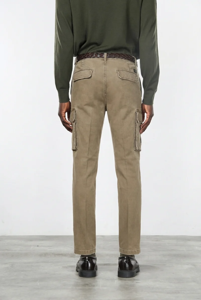 Chile pantalon cargo homme en gabardine stretch, extra slim fit ①