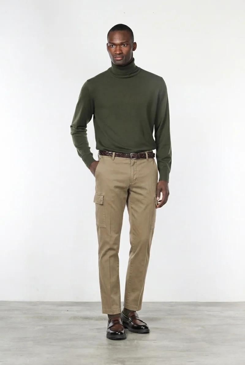 Chile pantalon cargo homme en gabardine stretch, extra slim fit ①