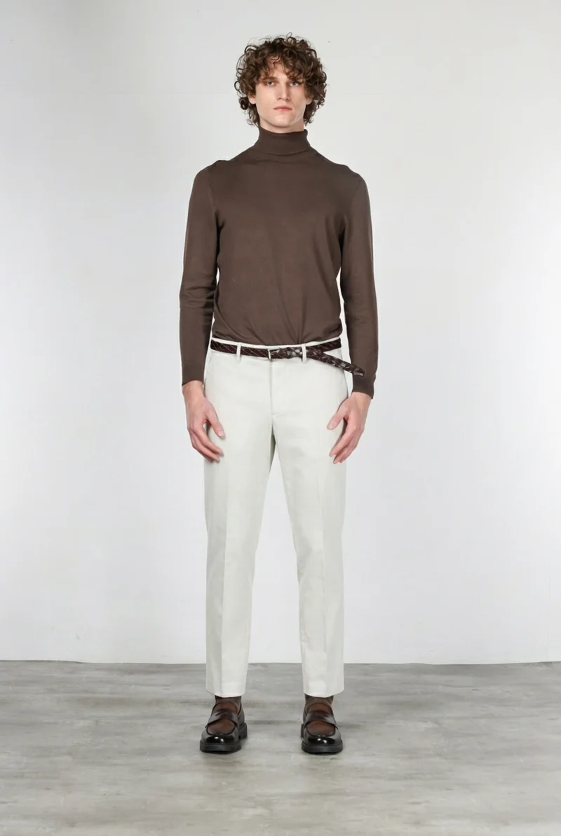 Paris pantalon chino homme en velours côtelé stretch 1000 raies, carrot fit ①