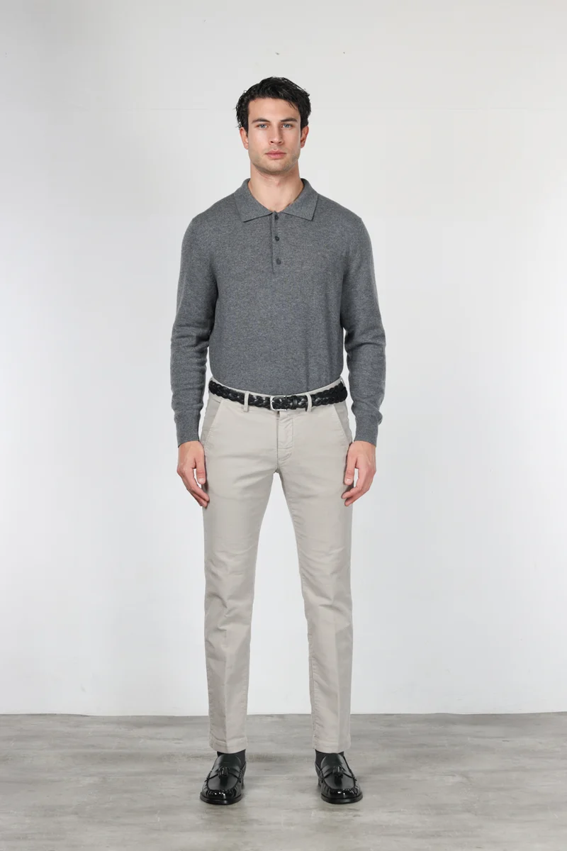 Torino pantalon chino homme en velours côtelé 1000 raies, slim fit ①