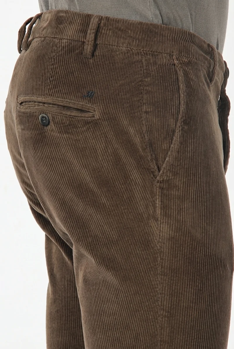 Milano pantalon chino homme en velours côtelé 500 raies, extra slim fit ①