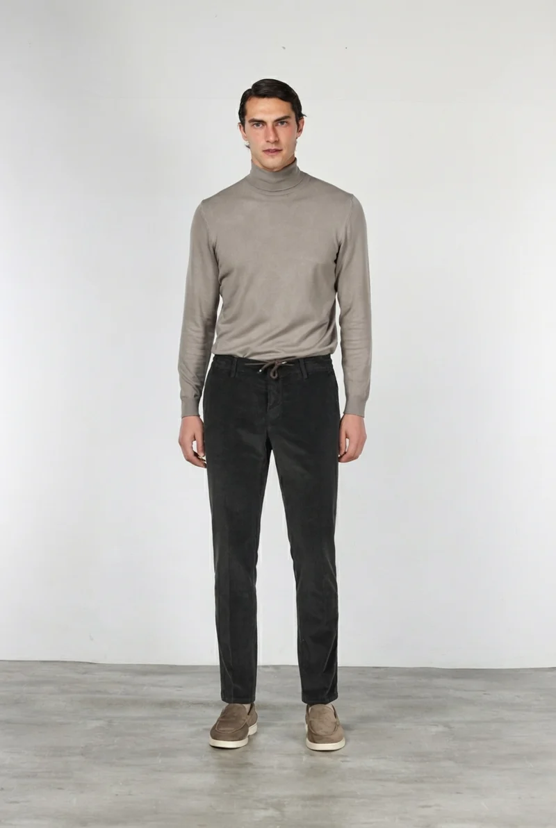 Pantalon chino homme Milano Jogger en velours 500 raies extra slim fit