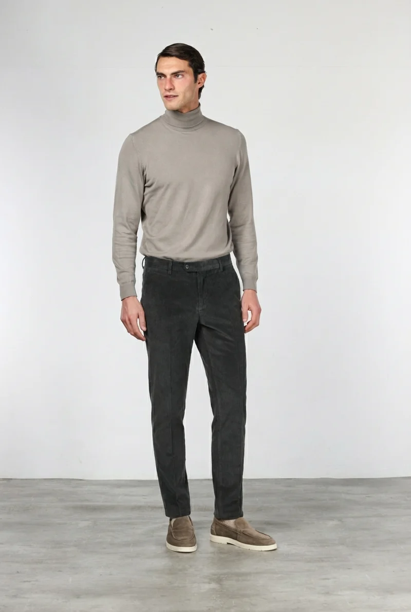 Pantalon chino homme Milano Jogger en velours 500 raies extra slim fit