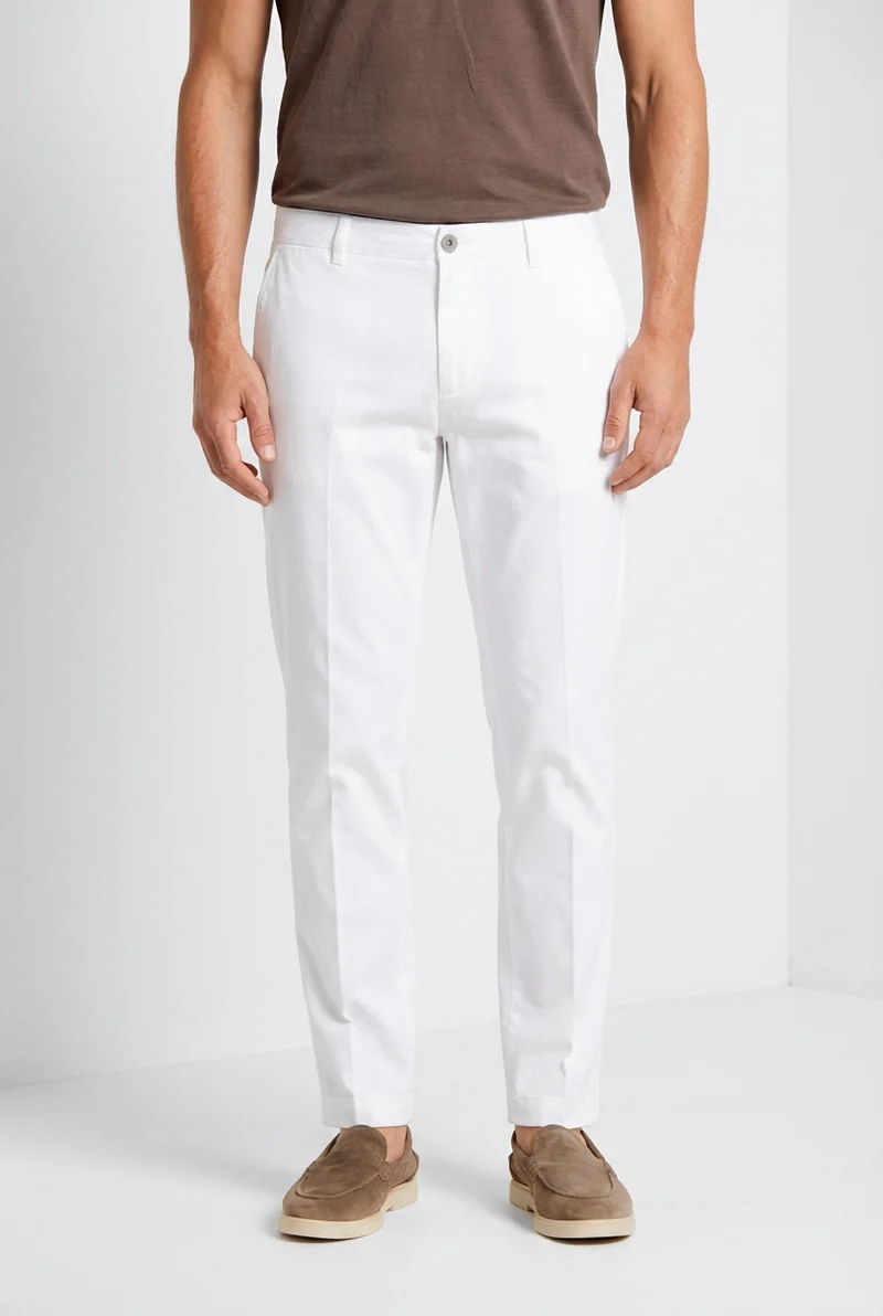 Milano pantalon chino homme en gabardine stretch extra slim fit ①