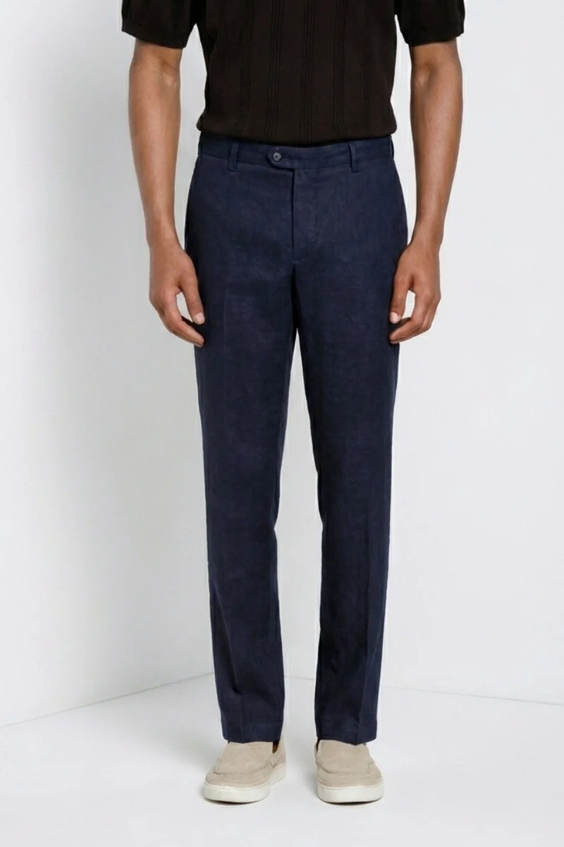 New York Icon Flex pantalon chino homme en twill de lin et coton regular fit