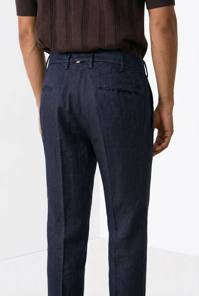 New York Icon Flex pantalon chino homme en twill de lin et coton regular fit