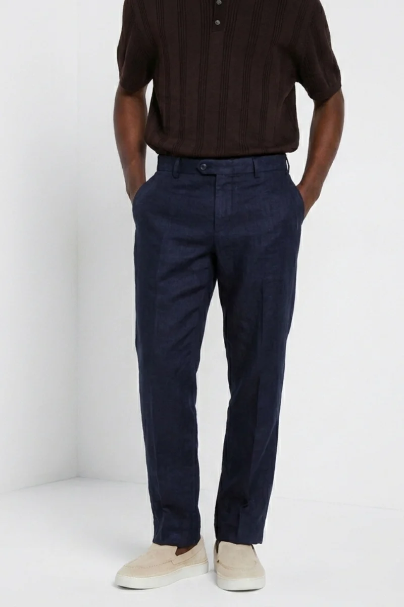 New York Icon Flex pantalon chino homme en twill de lin et coton regular fit