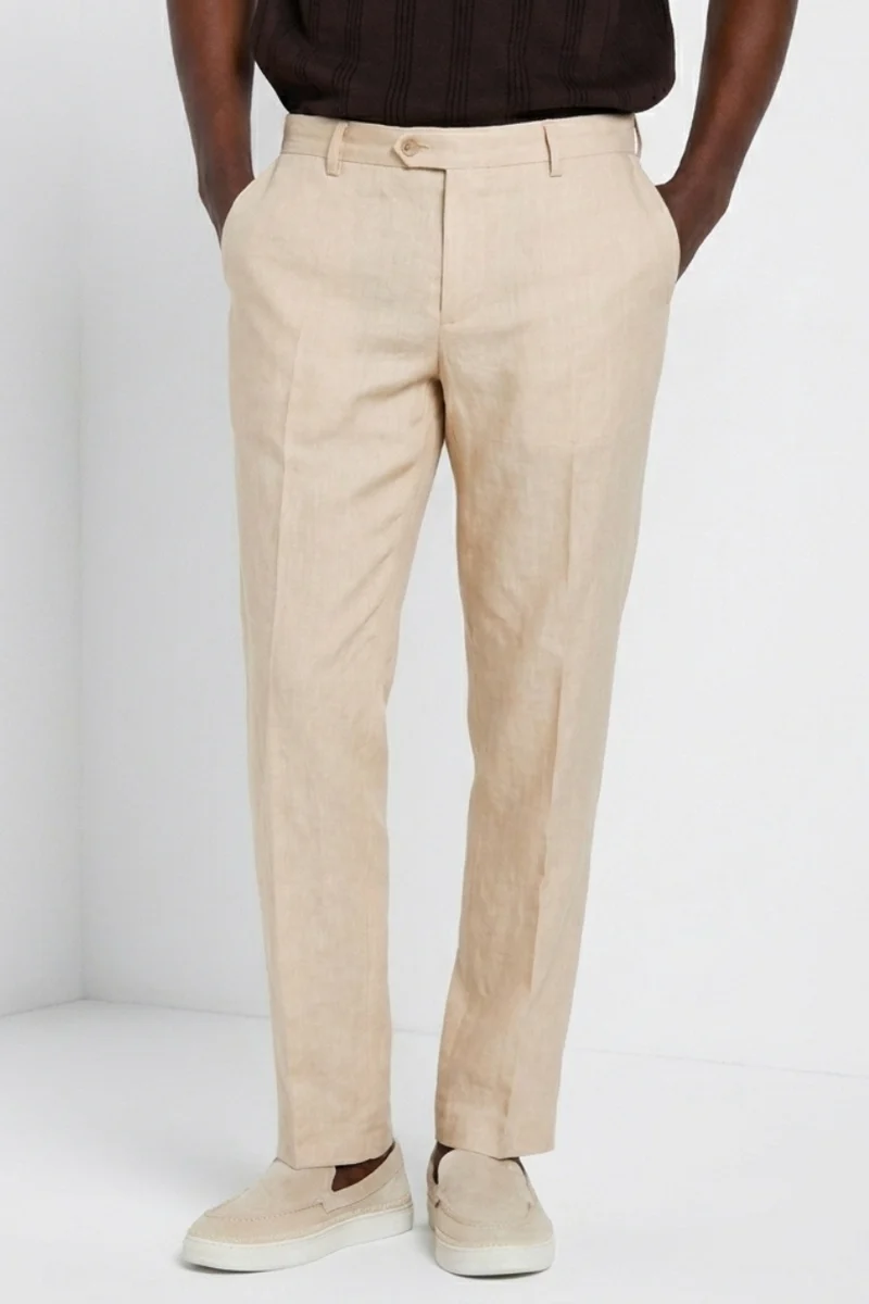 New York Icon Flex pantalon chino homme en twill de lin et coton regular fit