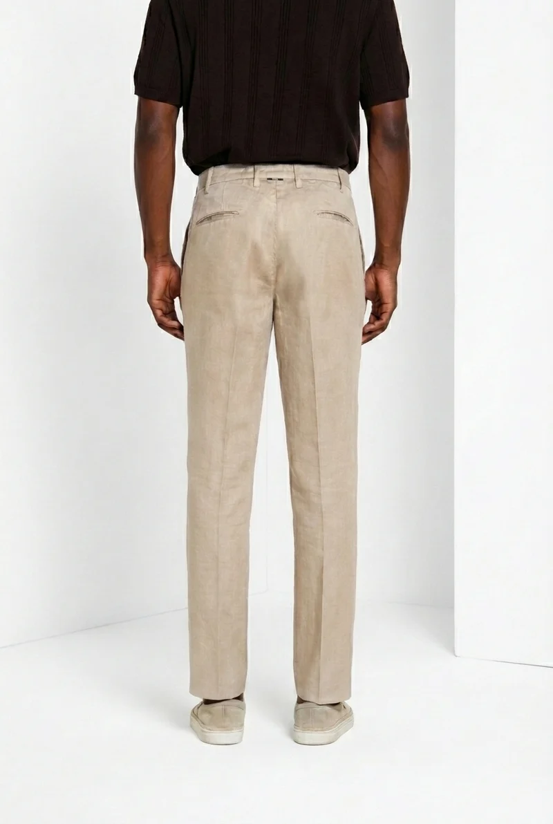 New York Icon Flex pantalon chino homme en twill de lin et coton regular fit