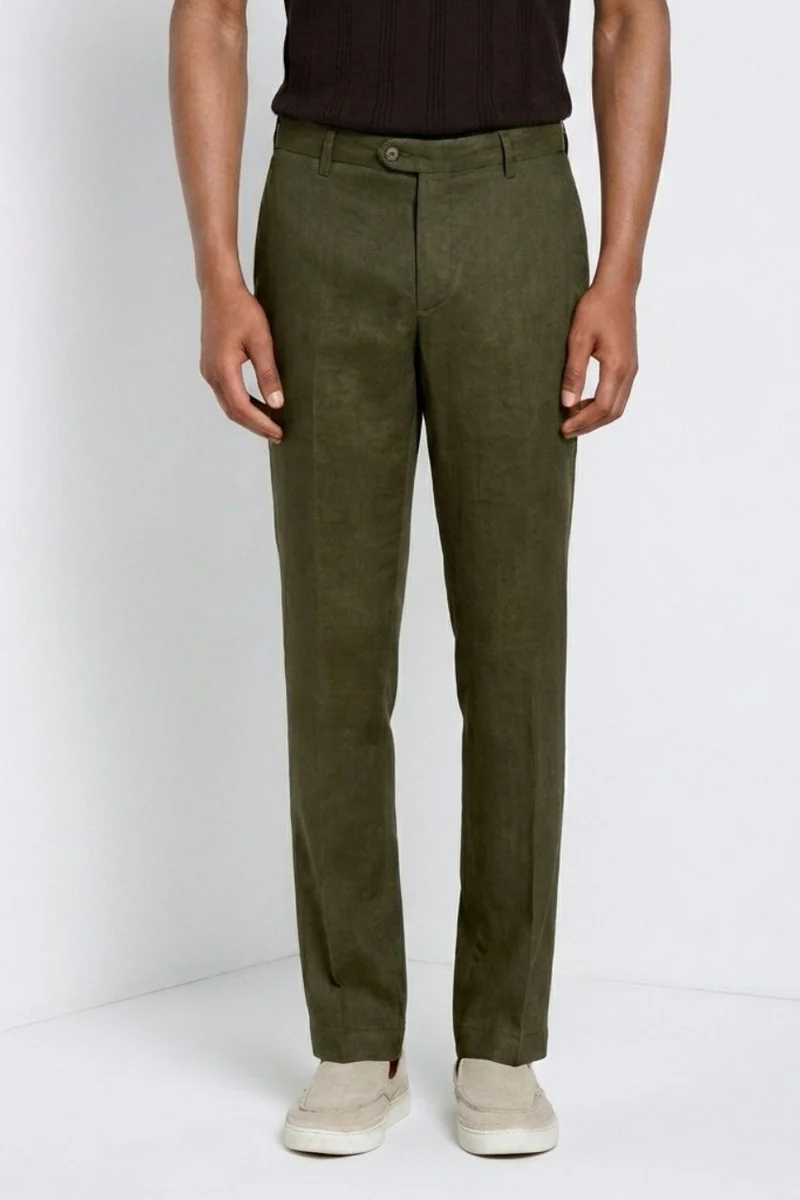 New York Icon Flex pantalon chino homme en twill de lin et coton regular fit