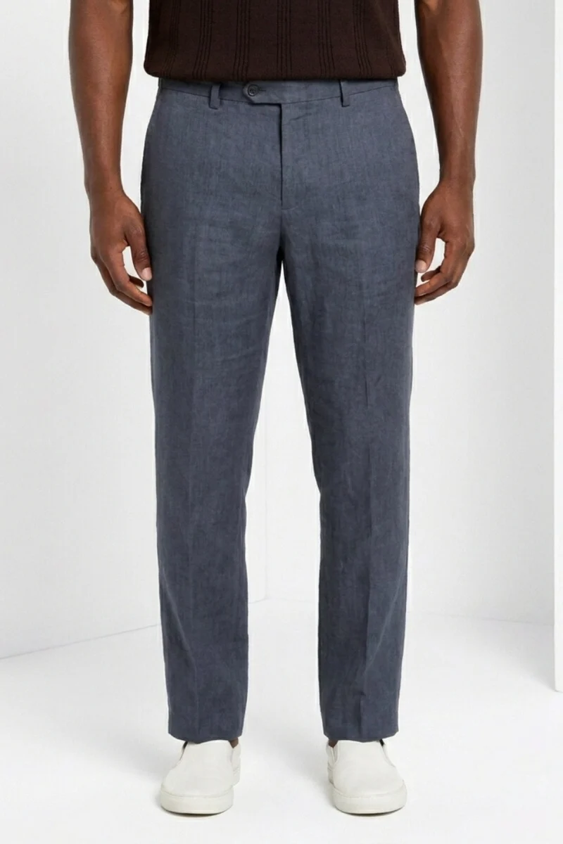 New York Icon Flex pantalon chino homme en twill lin et coton regular fit