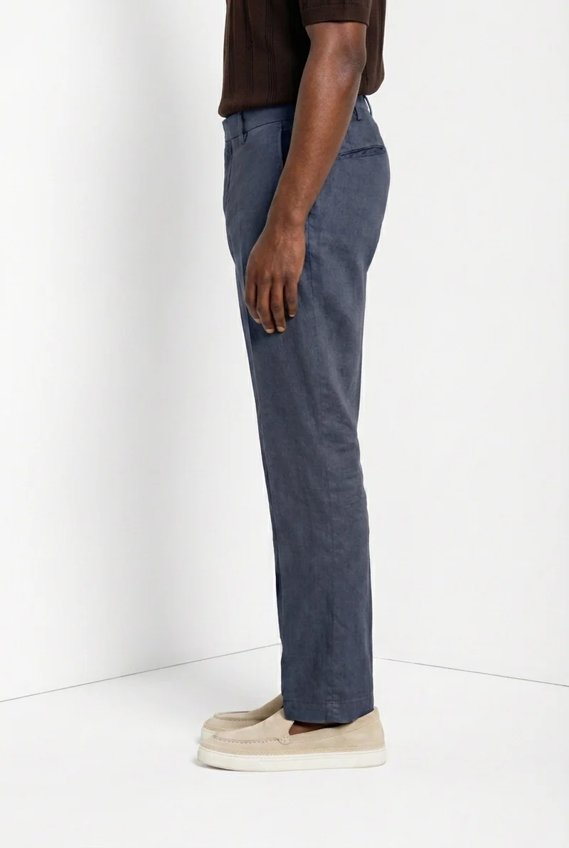 New York Icon Flex pantalon chino homme en twill lin et coton regular fit