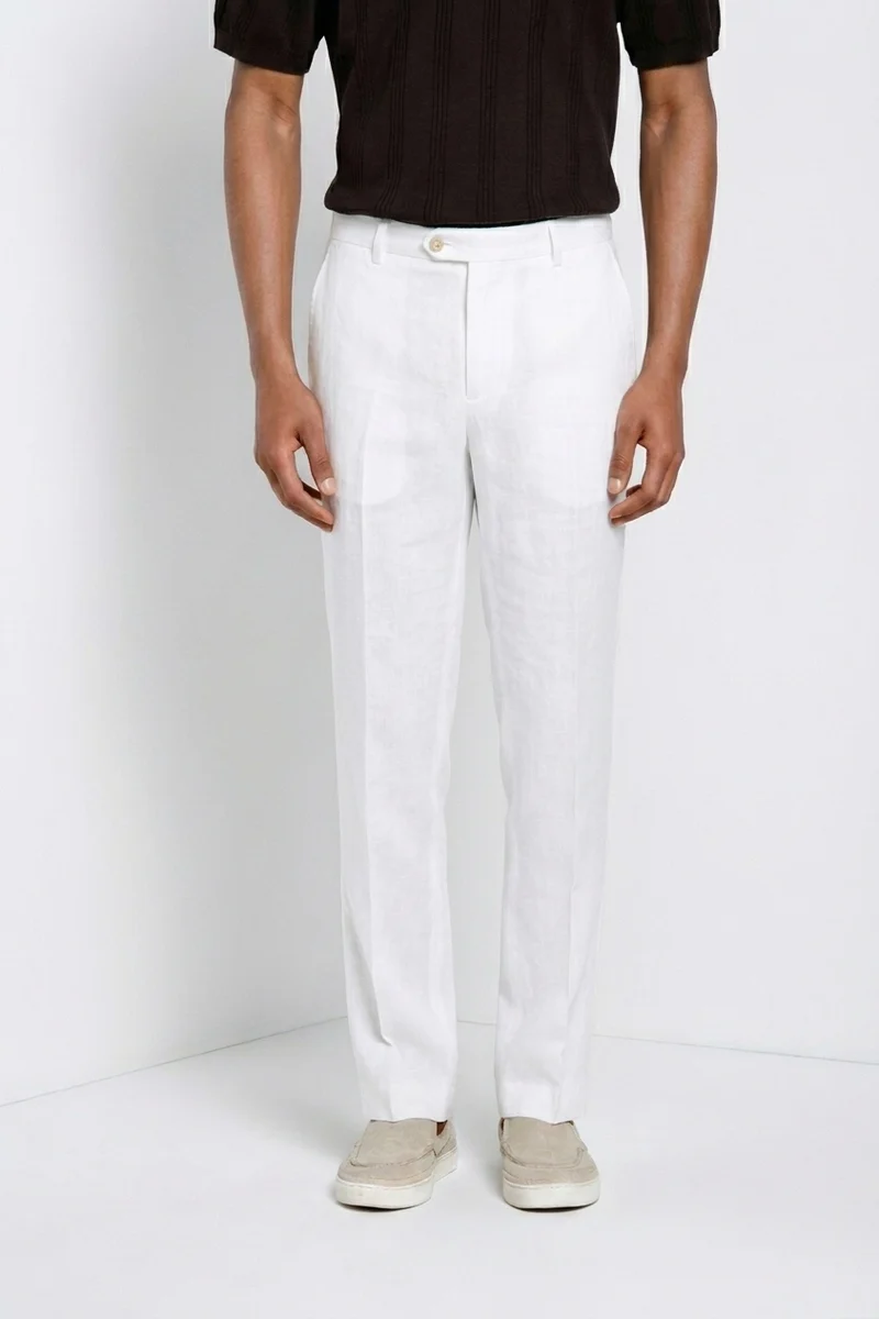 New York Icon Flex pantalon chino homme en twill de lin et coton regular fit