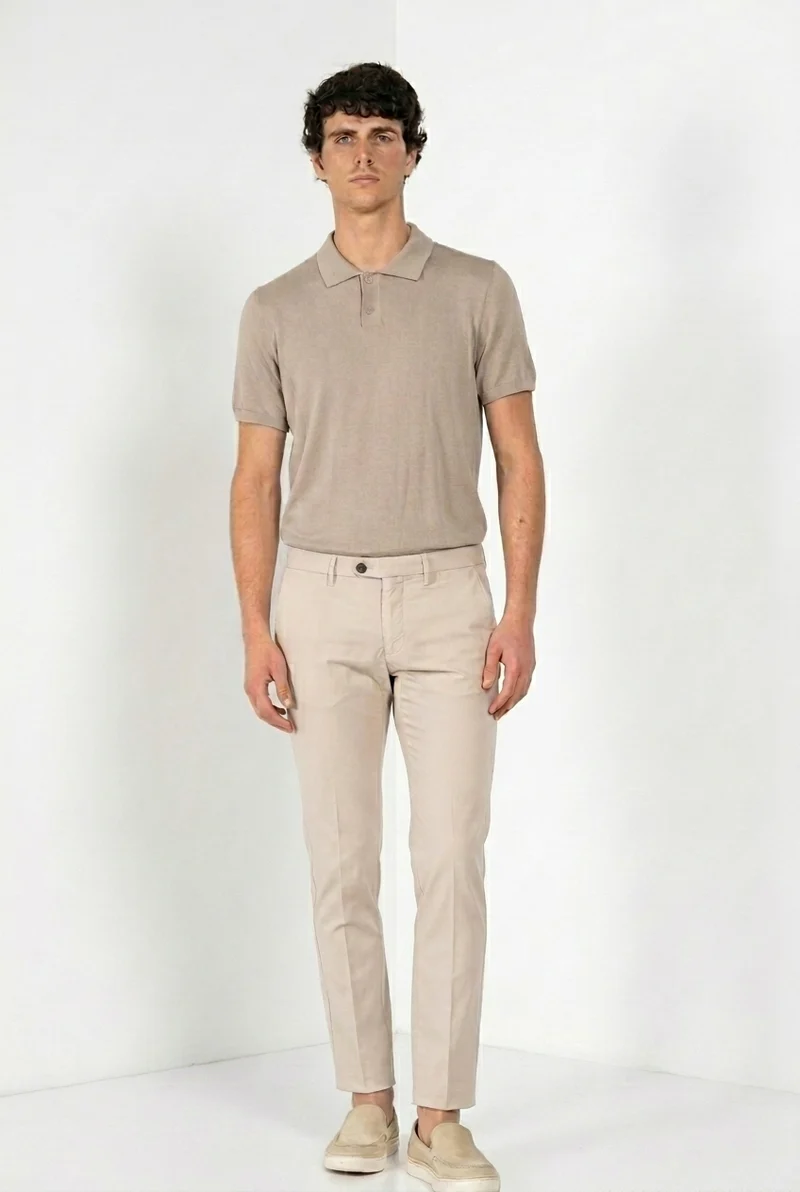 Torino City pantalon chino homme en twill de laine slim fit