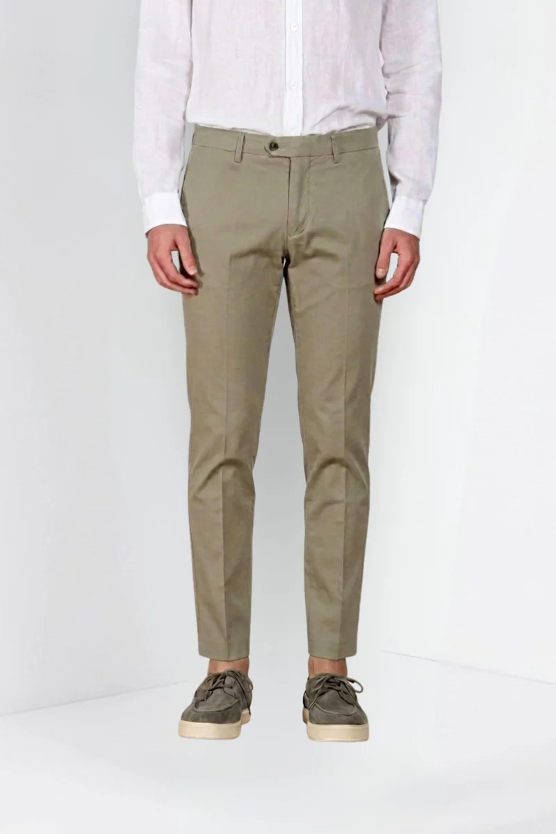 Torino City Icon Flex pantalon chino homme en cavallery de coton et lin stretch slim fit