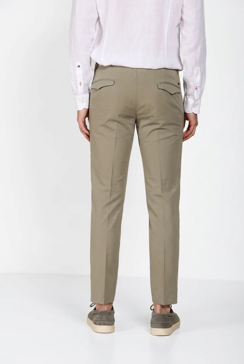 Torino City Icon Flex pantalon chino homme en cavallery de coton et lin stretch slim fit