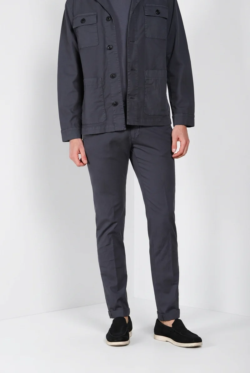 Torino City Icon Flex pantalon chino homme en cavallery de coton et lin stretch slim fit