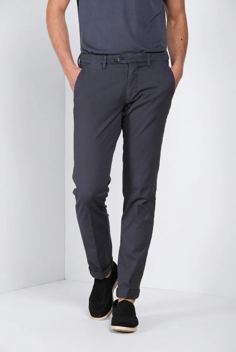 Torino City Icon Flex pantalon chino homme en cavallery de coton et lin stretch slim fit