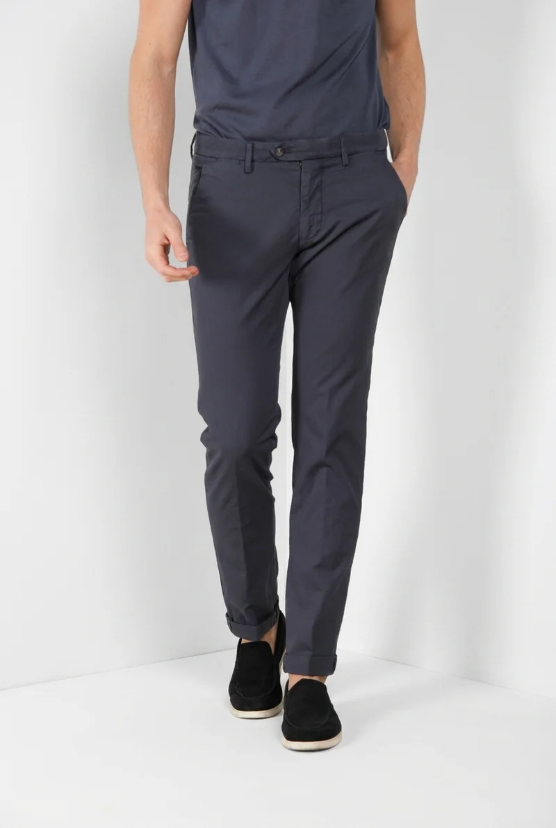 Torino City Icon Flex pantalon chino homme en cavallery de coton et lin stretch slim fit