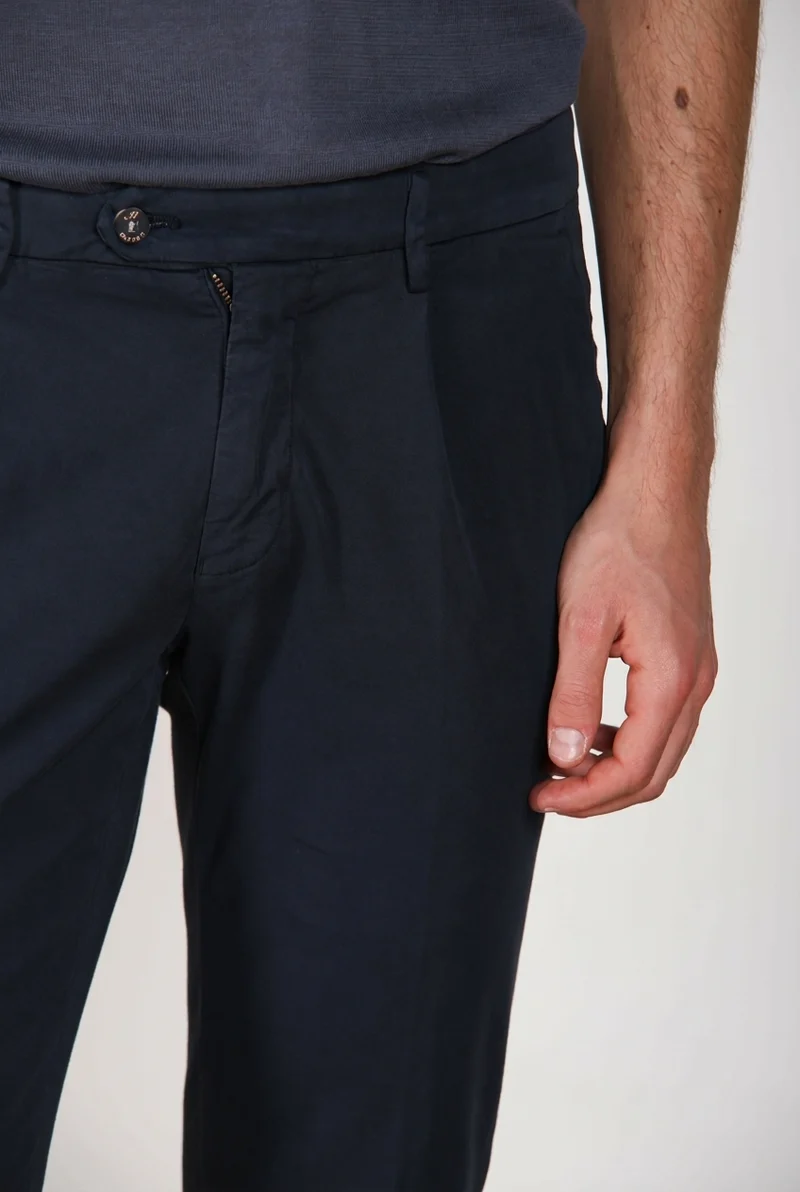 Torino 1 Pinces Flex pantalon chino homme en gabardine super stretch slim fit