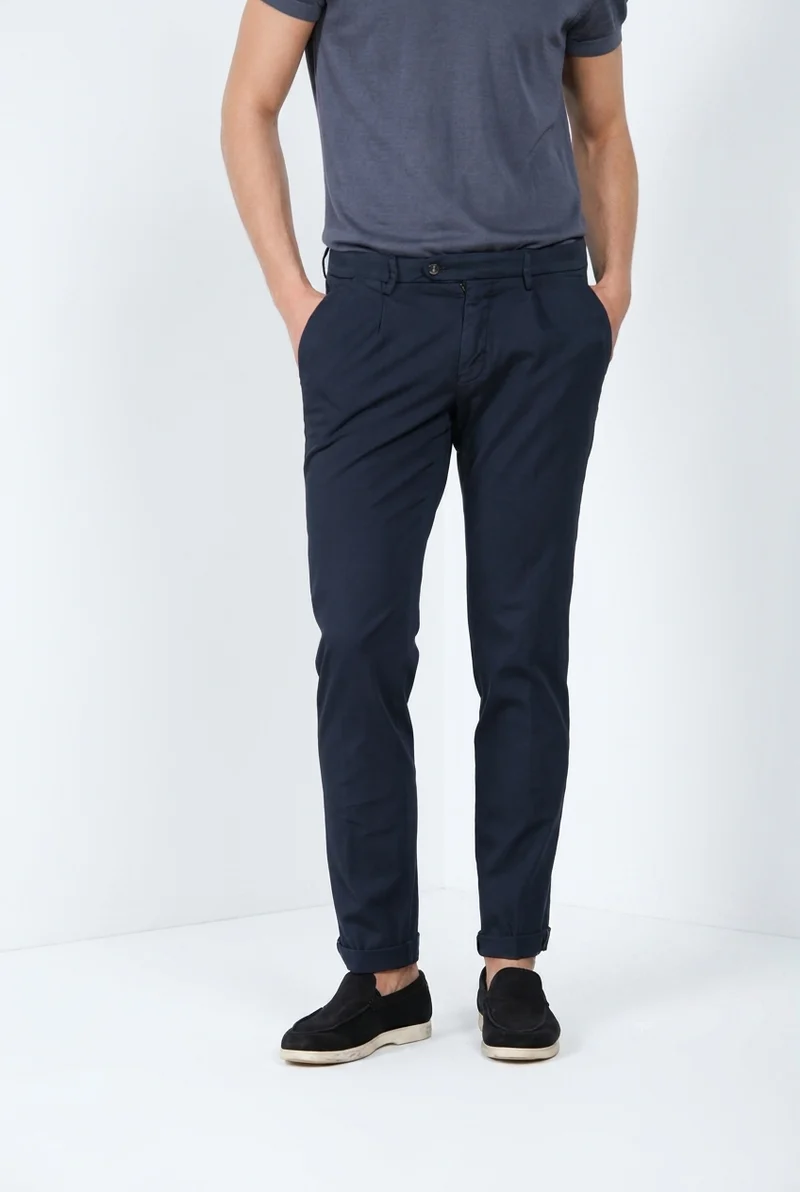 Torino 1 Pinces Flex pantalon chino homme en gabardine super stretch slim fit