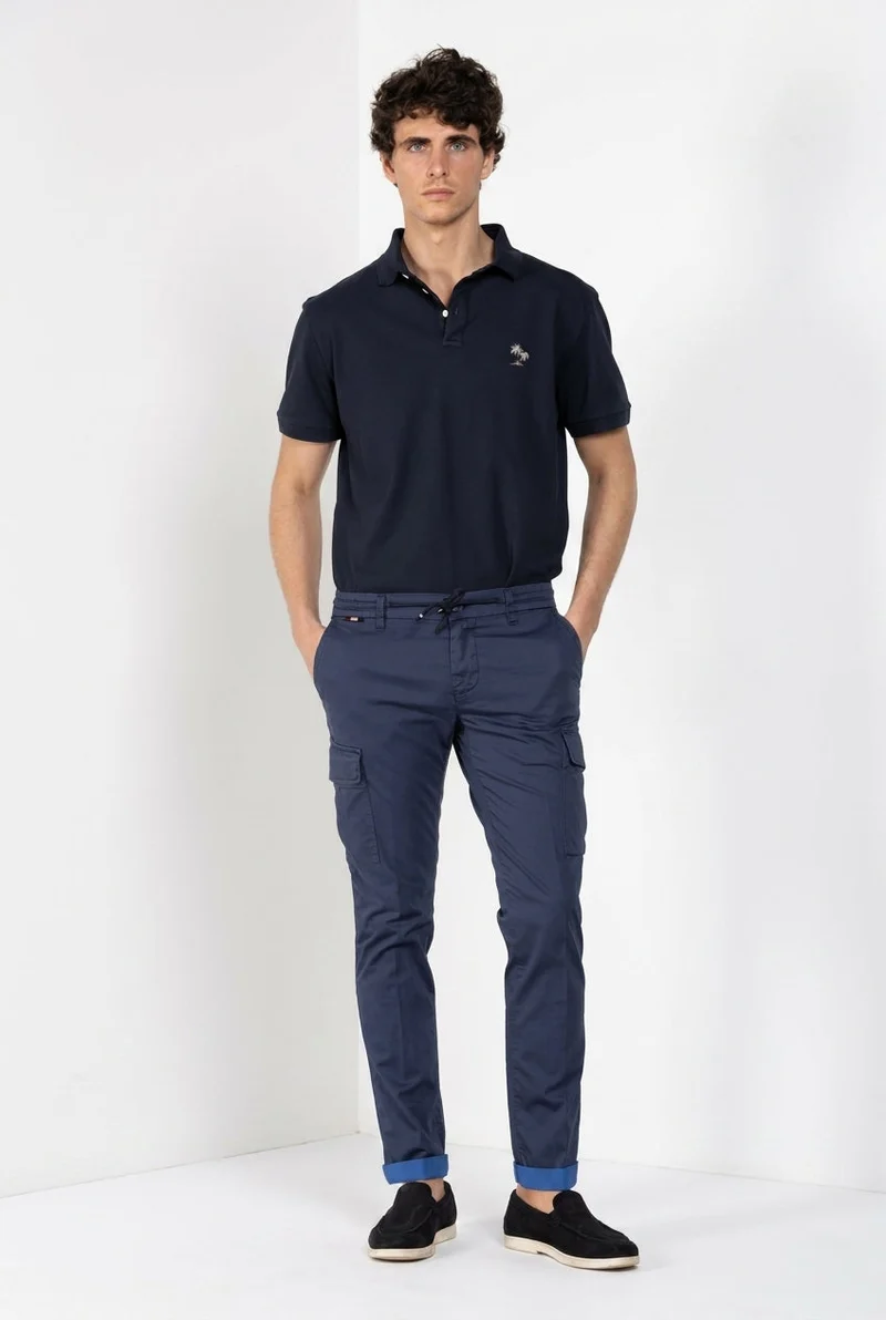 Chile Jogger pantalon cargo homme en satin technique travel stretch extra slim fit