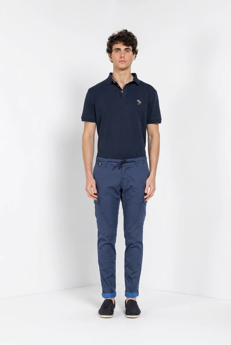 Chile Jogger pantalon cargo homme en satin technique travel stretch extra slim fit