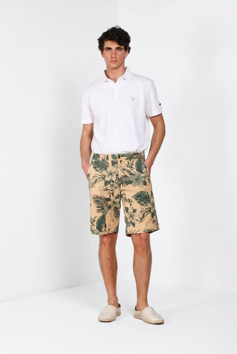 Denver M74 bermuda cargo homme en toile imprimé hawaïen relaxed fit